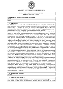 International Market Studies