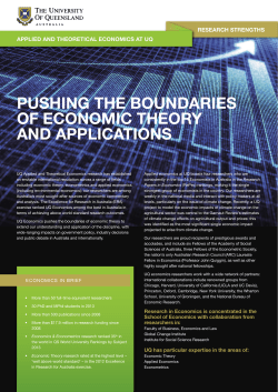 PUSHING THE BOUNDARIES Of ECONOMIC THEORy AND