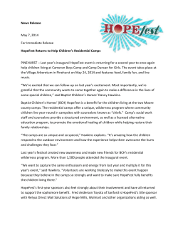 HopeFest 2014 Press Release - Baptist Children`s Homes of NC