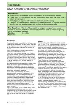 Sown Annuals for Biomass Production