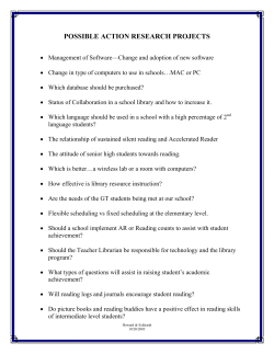 POSSIBLE ACTION RESEARCH PROJECTS