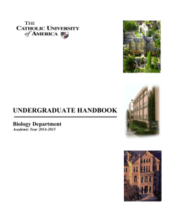 Handbook for Undergraduate Majors in Biology