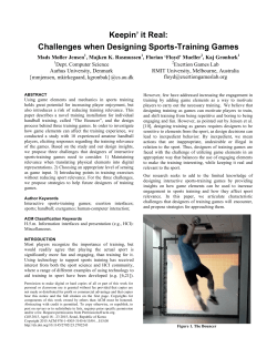 Challenges when Designing Sports-Training Games