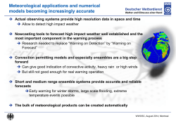 Meteorological applications and numerical models becoming