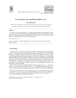 Cost sharing: the nondifferentiable case