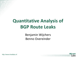 BGP Route Leaks Analysis