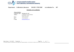 007 Accreditation No. ISO/IEC 17025:2005 Calibration Laboratory