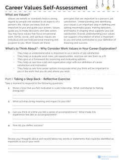 Career Values Self-Assessment