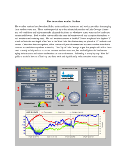 How to use these weather Stations The weather stations have been