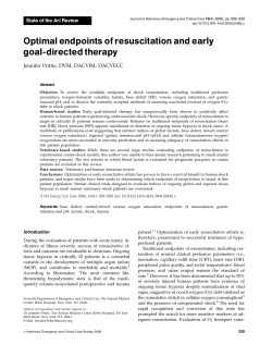 Optimal endpoints of resuscitation and early goal