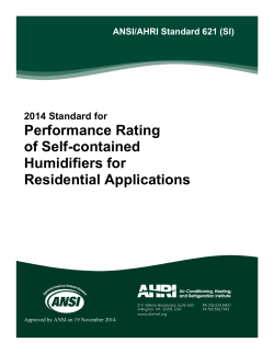 Performance Rating of Self-contained Humidifiers for