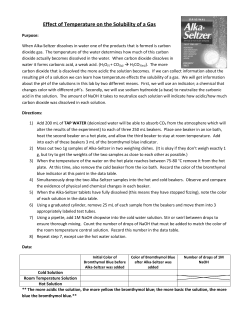 Effect of Temperature on the Solubility of a Gas Lab Alka