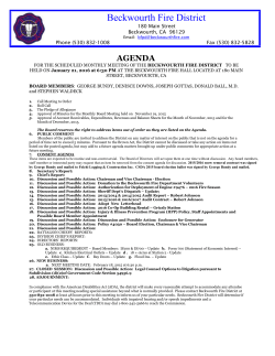 Agenda - Beckwourth Fire District