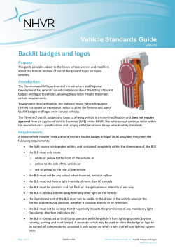 Backlit badges and logos - National Heavy Vehicle Regulator