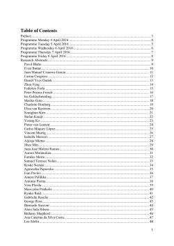 Table of Contents - Koninklijk Conservatorium Den Haag
