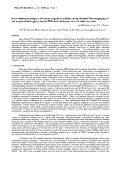 A correlational analysis of human cognitive activity using