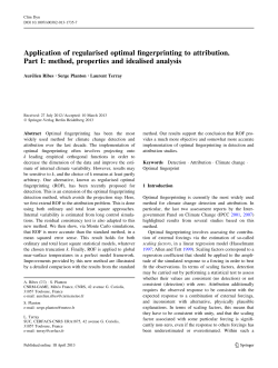 Application of regularised optimal fingerprinting to attribution. Part I