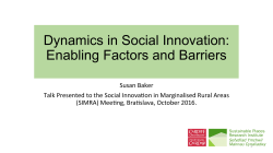 Dynamics in Social Innovation: Enabling Factors and Barriers