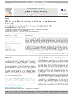 Microbe-derived carbon materials for electrical energy storage and