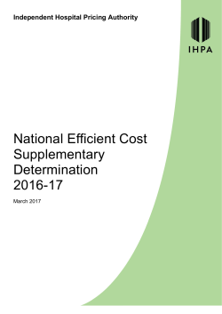 Independent Hospital Pricing Authority &ndash; National Efficient Cost
