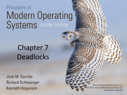 Chapter 7 Deadlocks