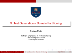 3. Test Generation – Domain Partitioning