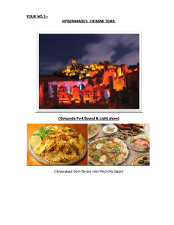 HYDERABADI`s CUISINE TOUR.