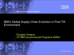 IBM`s Global Supply Chain Evolution in Post ITA Environment