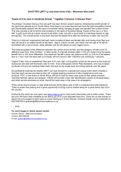 QUATTRO 4MTT (4 man team time-trial) &ndash; Mountain bike event