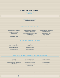 breakfast menu buffet