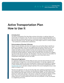 Active Transportation Plan How to Use It
