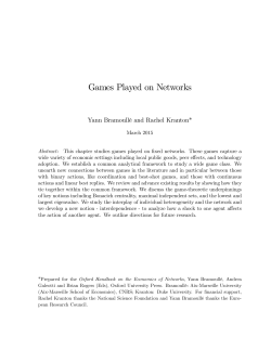 Games Played on Networks - Sites@Duke
