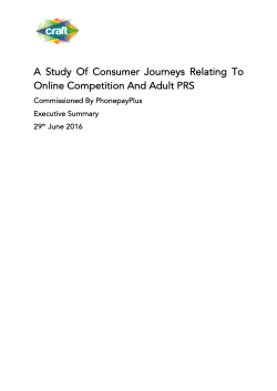 A Study Of Consumer Journeys Relating To Online Competition And