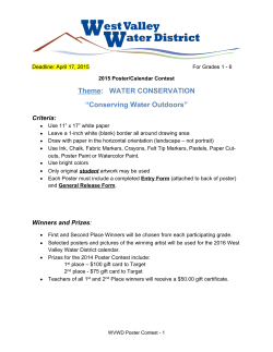 Theme: WATER CONSERVATION &ldquo;Conserving Water Outdoors&rdquo;