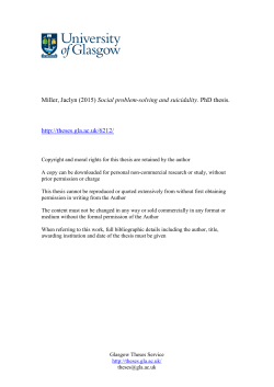 Social Problem-Solving and Suicidality