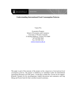 Understanding International Food Consumption