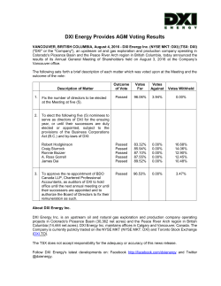 DXI Energy Provides AGM Voting Results