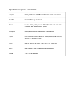 Higher Business Management &ndash; Command Words Compare Identify