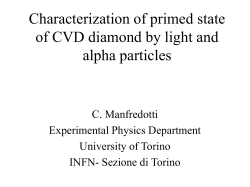 Characterization of primed state of CVD diamond by light and alpha