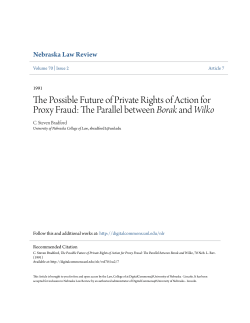 The Possible Future of Private Rights of Action for Proxy Fraud: The