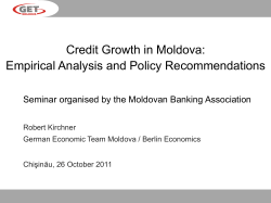 SME Finance in Moldova Analysis and Policy