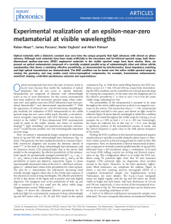 Experimental realization of an epsilon-near-zero
