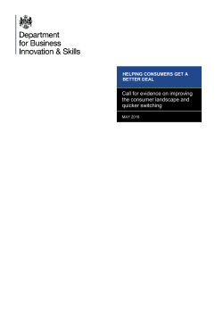 Call for evidence on improving the consumer landscape