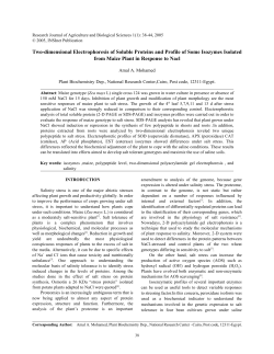 Two-dimensional electrophoresis of soluble proteins and profile of