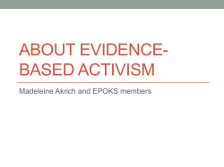 About evidence-based activism