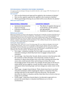 psychological therapies for phobic disorders