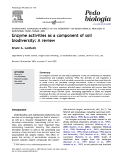 Enzyme activities as a component of soil biodiversity