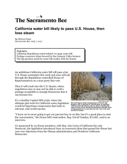 CA water bill likely to pass US House, then lose steam