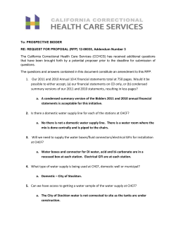 To: PROSPECTIVE BIDDER RE: REQUEST FOR PROPOSAL (RFP