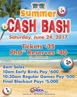 Summer Cash Bash
